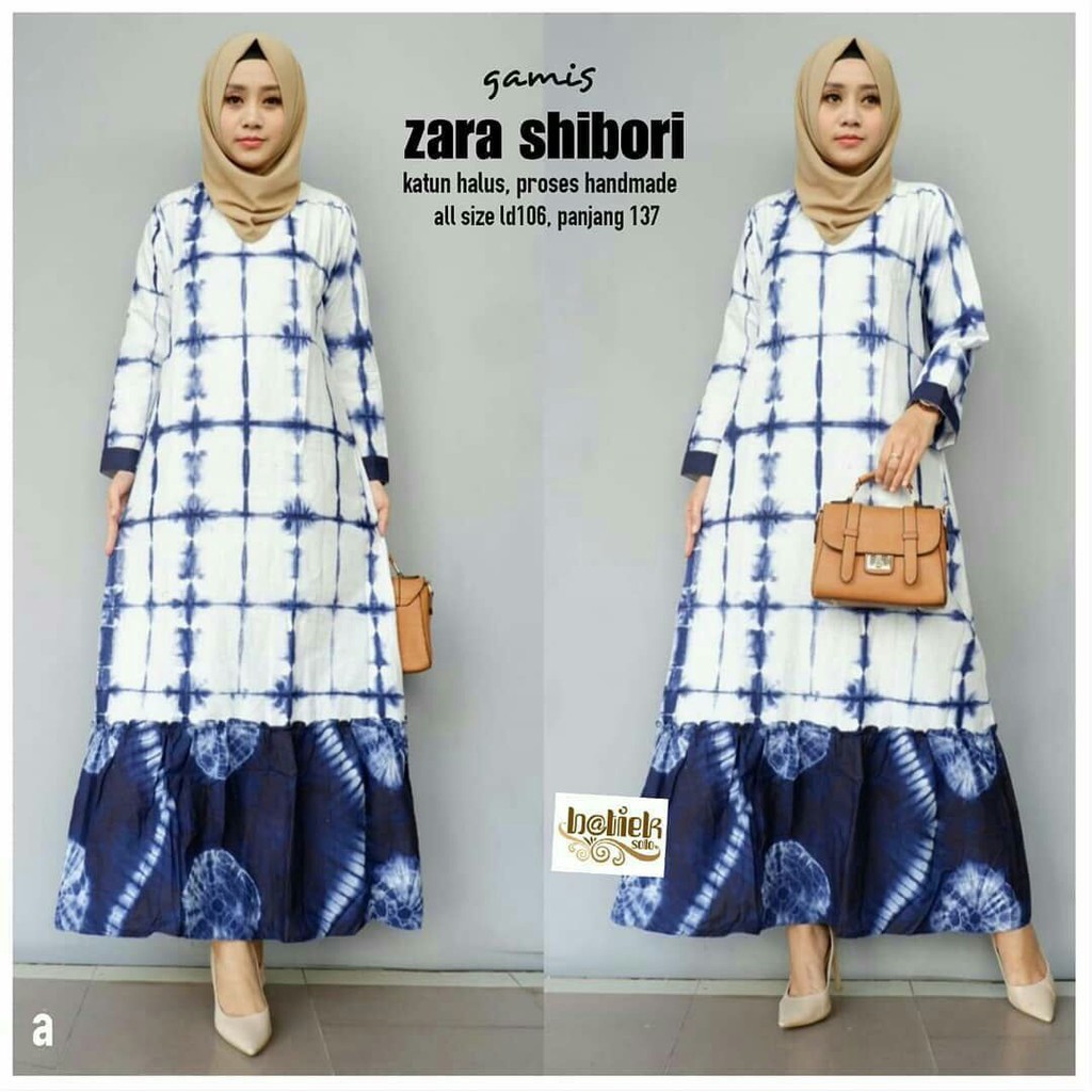 Gamis Shibori Gamis Batik Gamis Motif Busana Muslimah [L20-014]