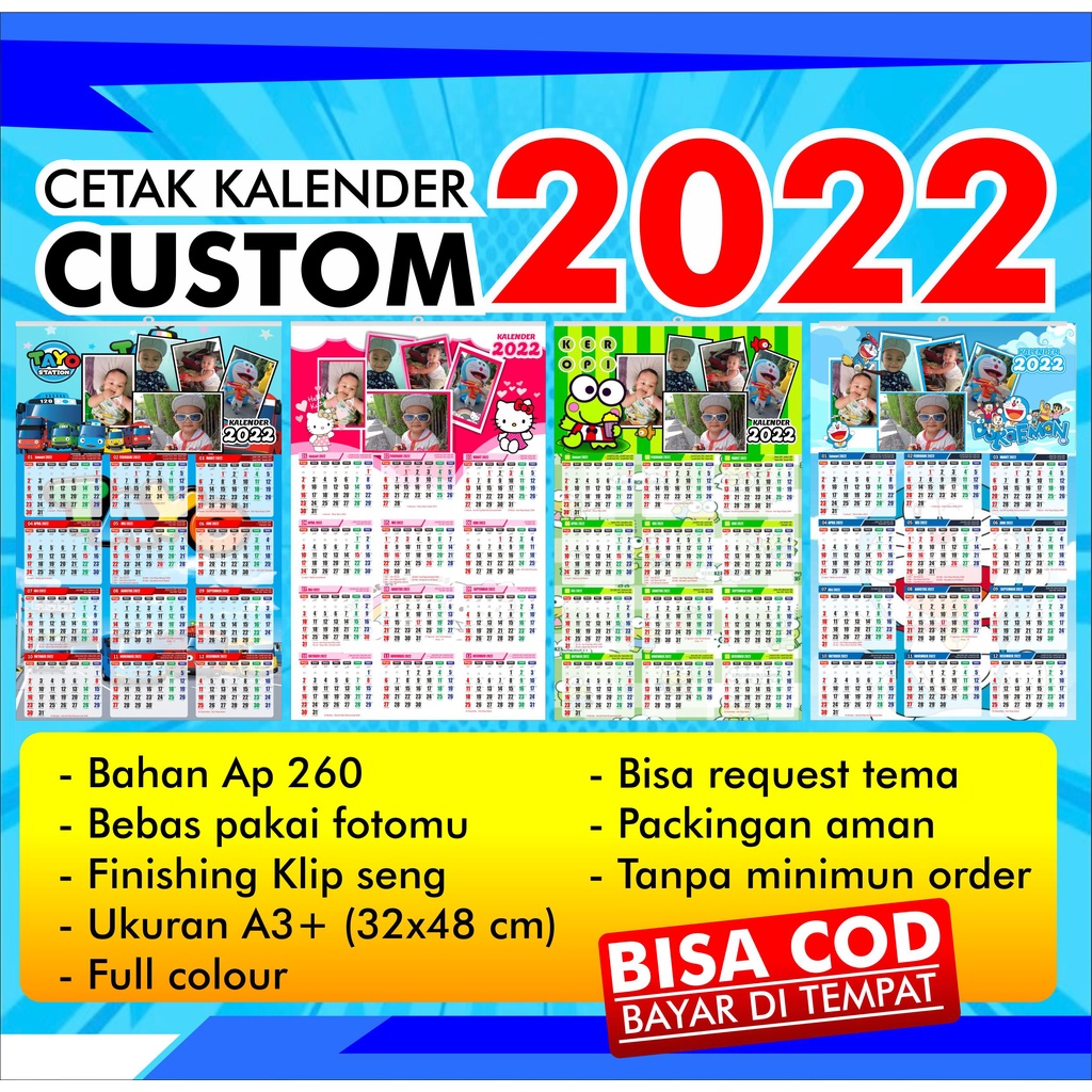 

Cetak Klender Custom 2022 Free Desain