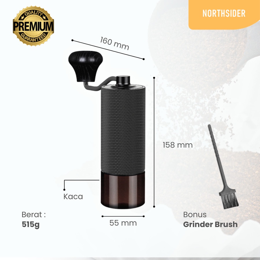 HAND COFFEE GRINDER KOPI MANUAL STAINLESS STEEL CONICAL BURR JS-20