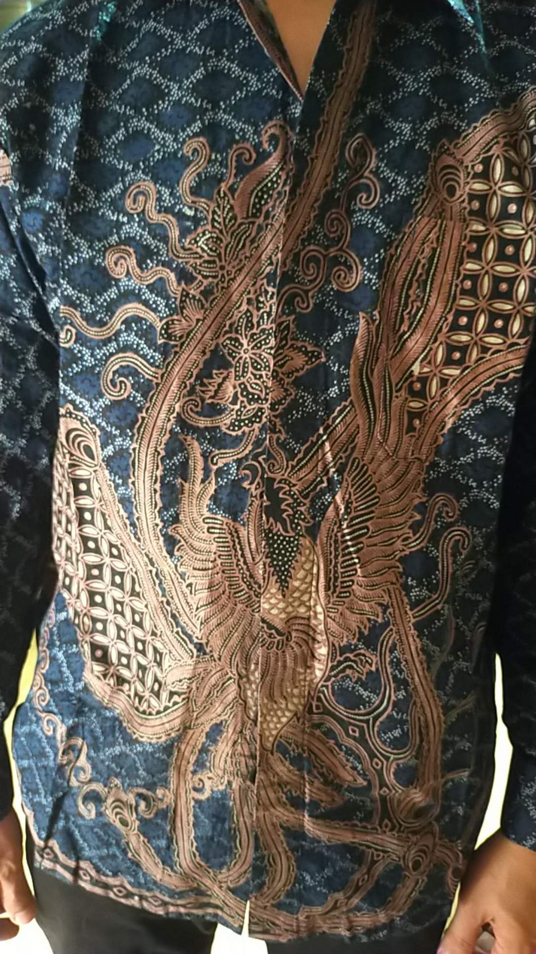 Kemeja Batik Pria Lengan Panjang Size M L Xl Xxl  Bswart Batik Hrb026 Kenongo Hem