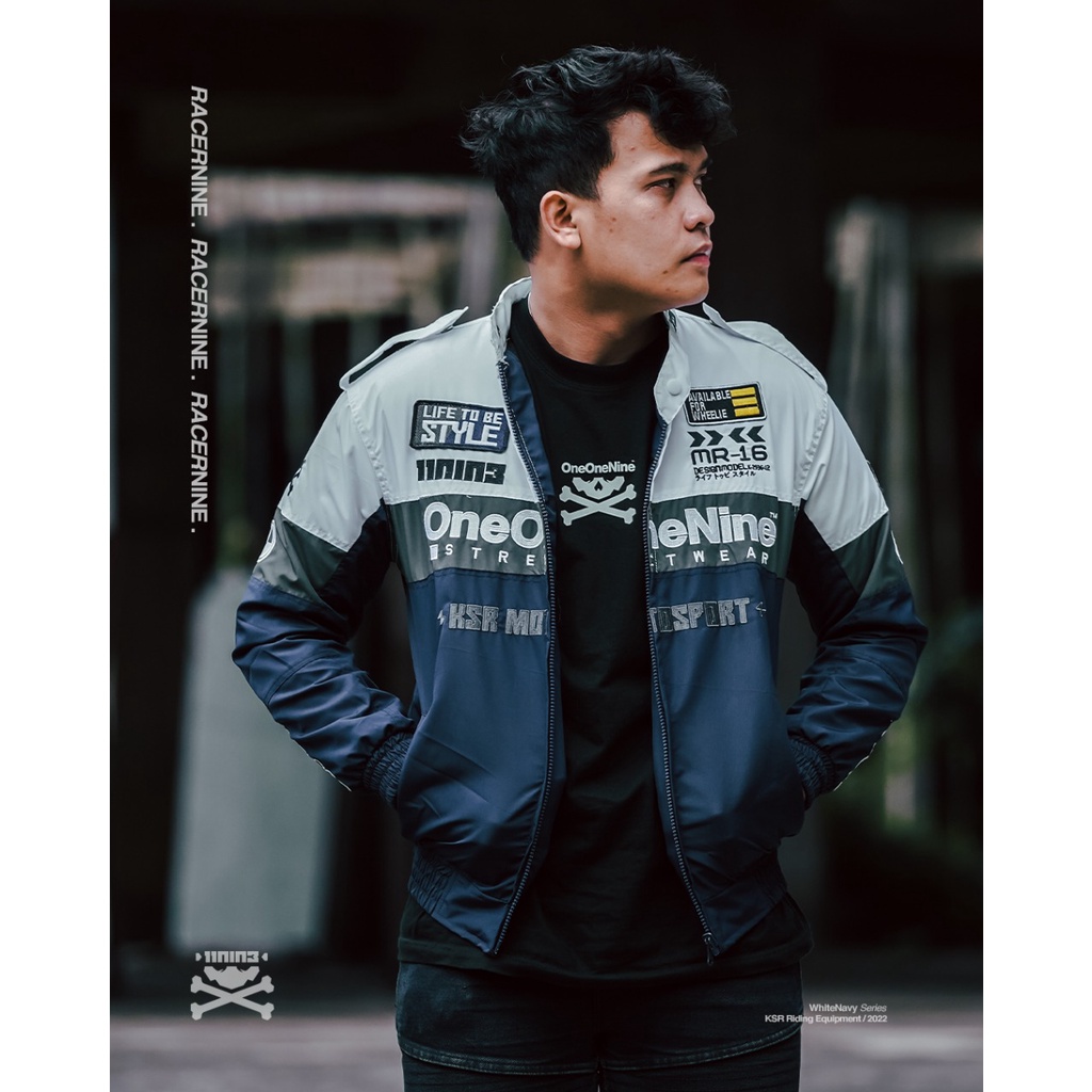 KSR ONEONENINE - JACKET TOURING RACERNINE WHITE NAVY SERIES