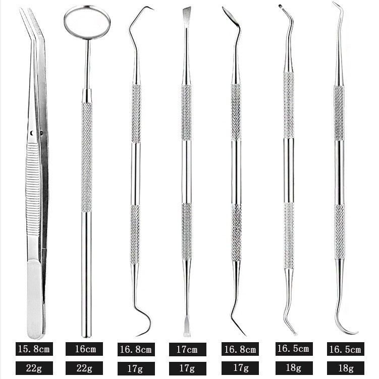 Rosalind Peralatan Set Dokter Gigi Dentist Dental Tool 7 PCS - 4012 - Silver