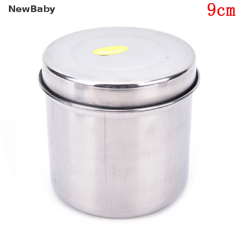 New Tabung Stainless Steel Wadah Kapas Alkohol Untuk Disinfektan Tato Bayi