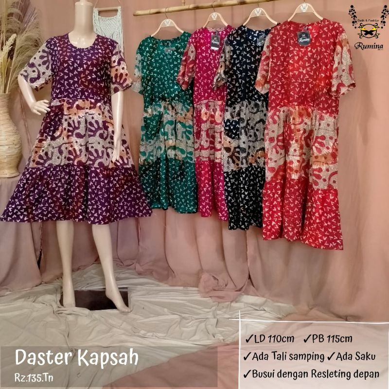 [DASTER KAPSAH] RZ.135.TN ORI by RUMINA DASTER BUSUI BATIK CAP RAYON SAMITEX A SUPER HALUS ADEM