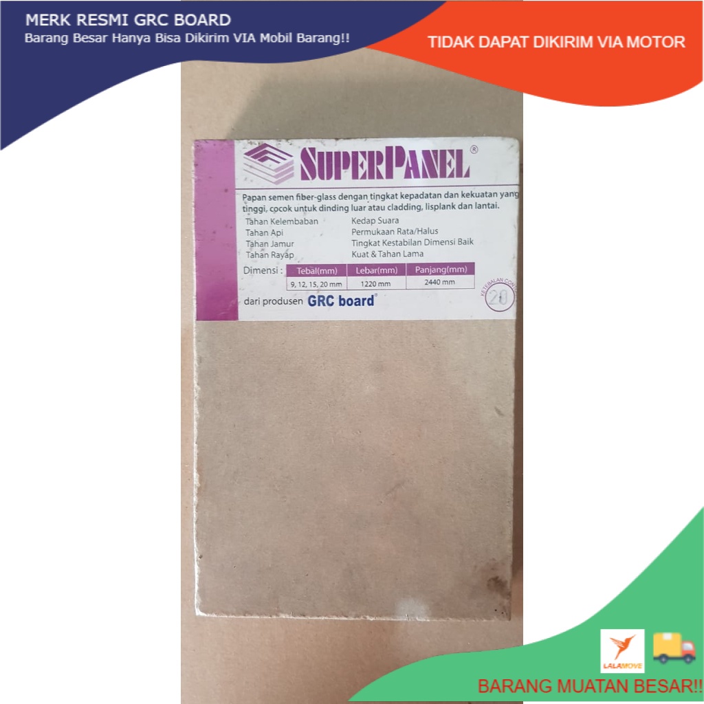 GRC Board Superpanel 20mm x 1220mm x 2440mm