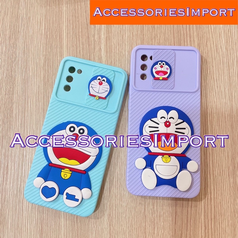 CASE SLIDE CAMERA REALME C35/ C31/ C21Y/ C21/ C11 2021/ C25S/ C25/ C20/ C12/ C2/ C1/ REALME 5/ 5i / SOFT CASE MACARON KARAKTER + SLIDE CAMERA MOTIF DORAEMON MINNIEMOUSE MIMICAT KEROPI HELLOKITTY