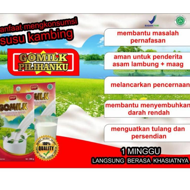 

VMGR BISA COD -- GO MILK / GOMILK ORIGINAL, COKLAT, STROBERI SUSU KAMBING ETAWA PLUS HERBAL (ECER) Special For You