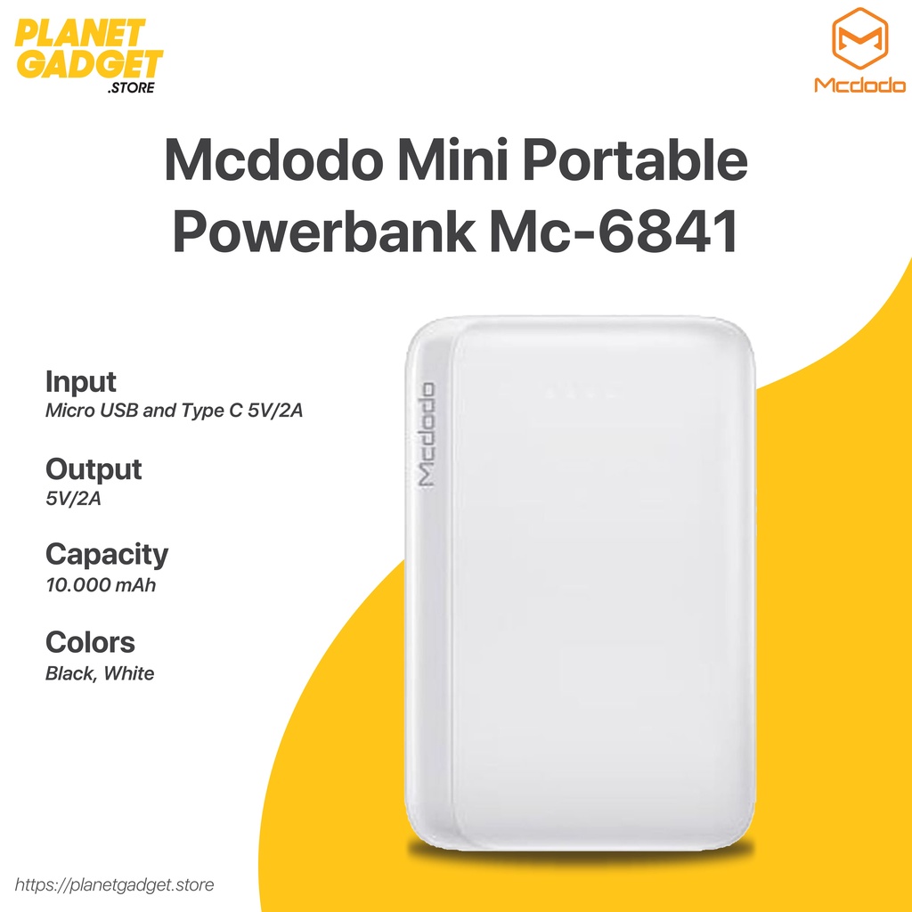 Mcdodo Mini Portable Pb 10.0000 Mah Mc-6840 White