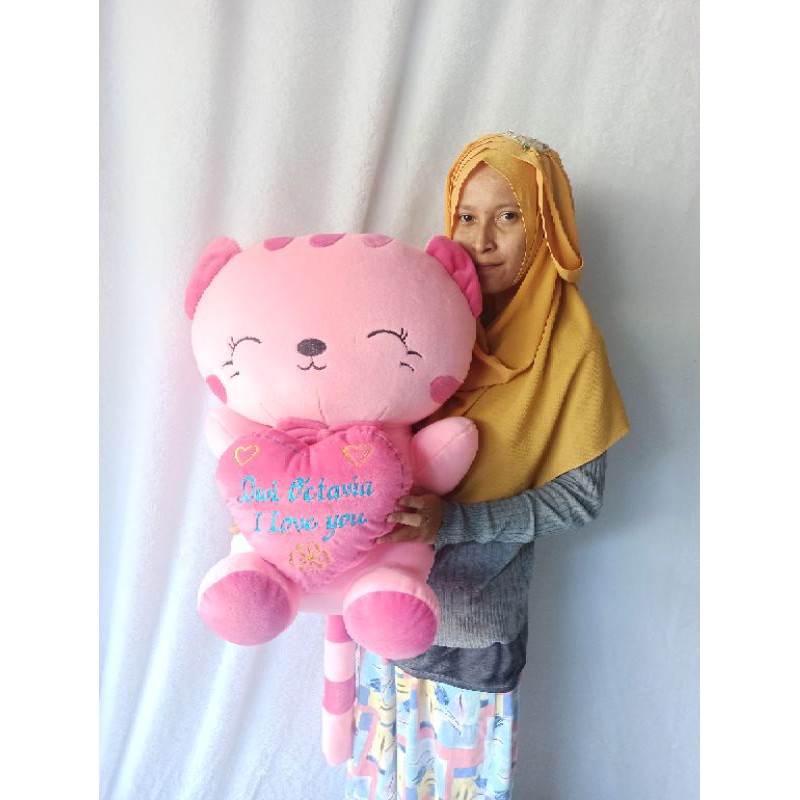 BONEKA KUCING CANTIK JUMBO COSTUM nama atau photo