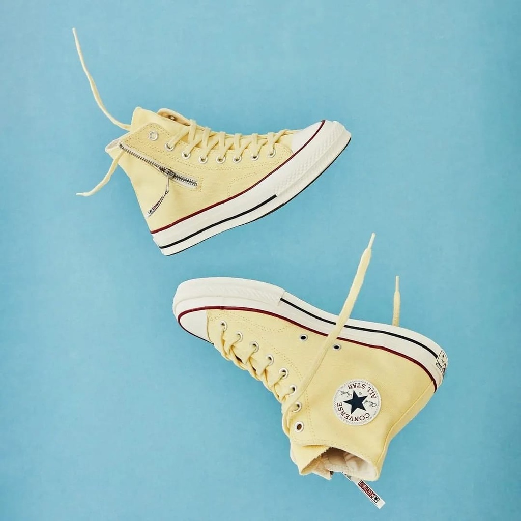 Sepatu Sneakers Wanita CONVERSE Chuck 70 High Side Zip Soft Sunshine Original A00745C