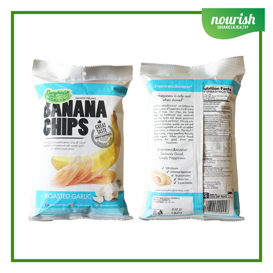 Everything Banana Chips Roasted Garlic 80gr