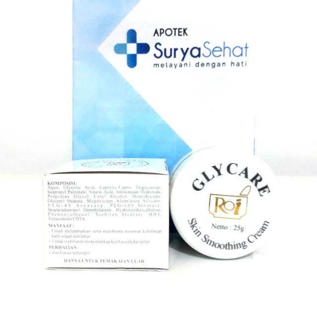 GLYCARE skin Smoothing Cream 25 gram Roi Surya - Pencerah Kulit - Pre Peel Cream - Krim Malam