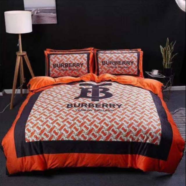Bed cover burberry set miror quality import