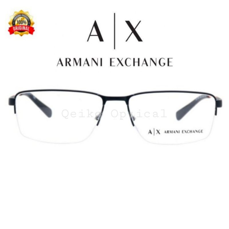 Kacamata Frame Pria Original Armani Exchange AX1038-6063 Titanium Half -Black