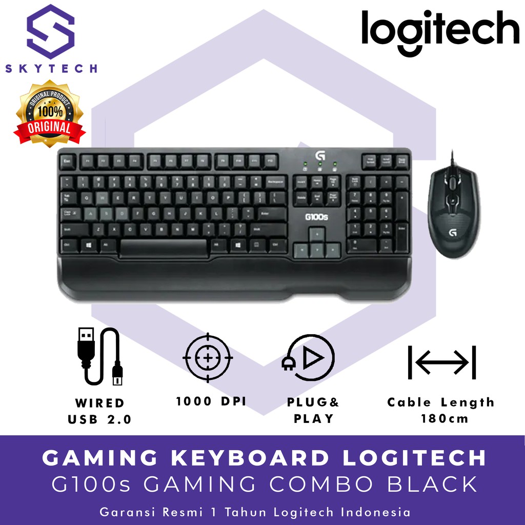 KEYBOARD MOUSE GAMING LOGITECH G100S ORIGINAL GARANSI RESMI