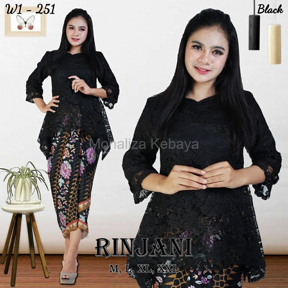 New Collection dan exlusive Setelan kebaya brukat rinjani hitam