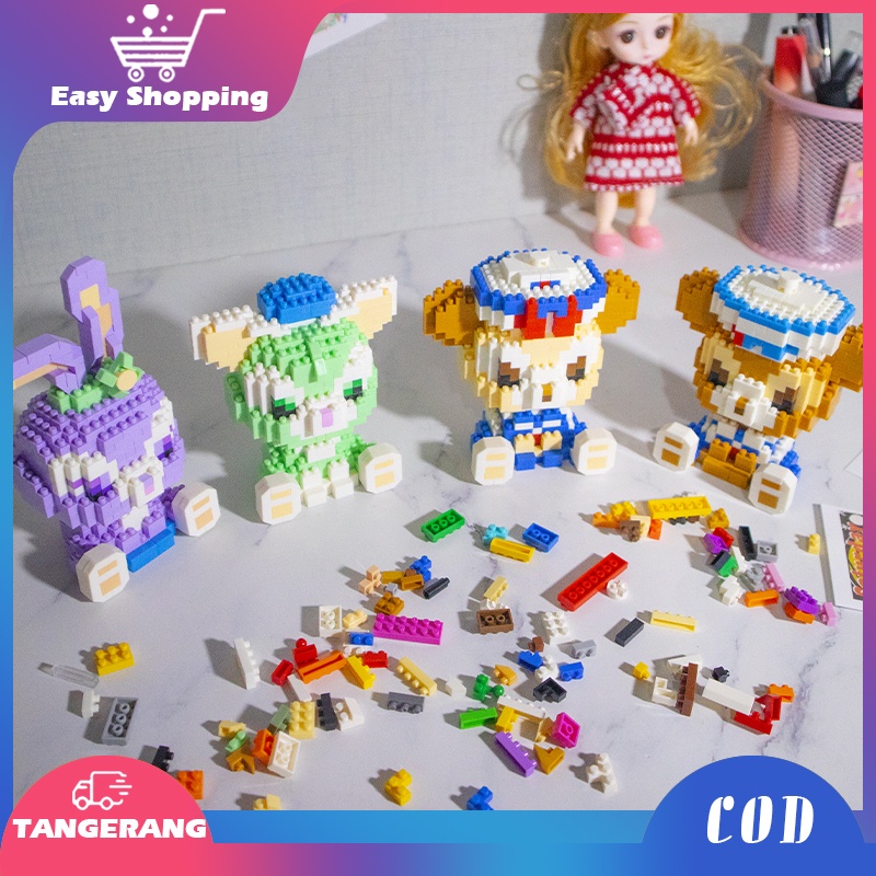 Mainan Balok Bangunan Nano Mini Model Blok Bangunan Kartun Cartoon Cute Small Particle Puzzle