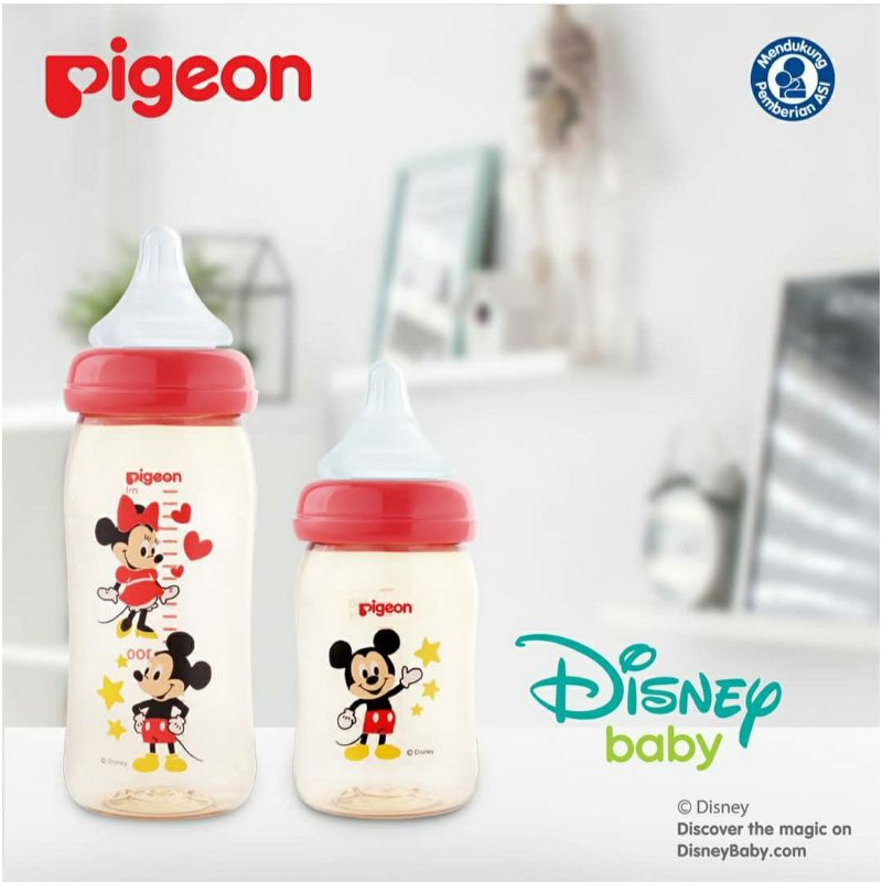 BOTOL SUSU PIGEON DISNEY PPSU /BOTOL SUSU PPSU/ PIGEON SOFTOUCH PERISTALTIC PLUS 240 & 160ML