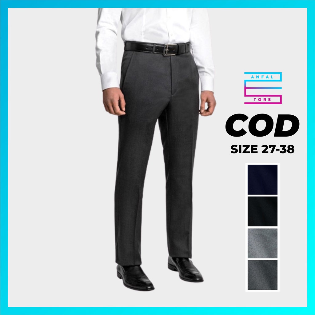 CELANA KANTOR FORMAL PRIA SLIMFIT BAHAN DASAR KAIN WOL