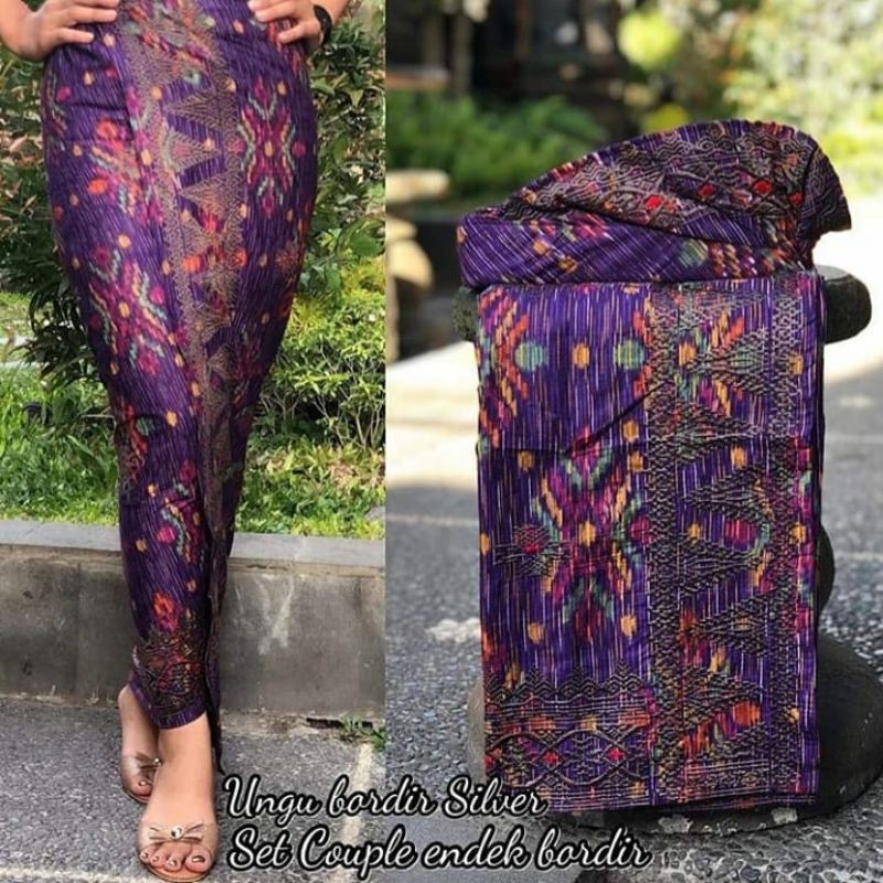 kamen set couple saput dan udeng endek bordir