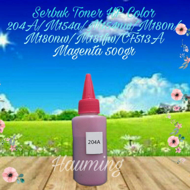 Serbuk Toner HP 204A M154a M154nw M180n M180nw M181fw M154 M180 M181 CF513A Magenta 1x Isi