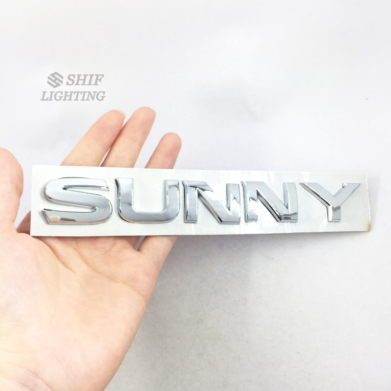 1pc Stiker Emblem Logo Sunny Bahan Abs Krom Untuk Bagasi Belakang Mobil Nissan