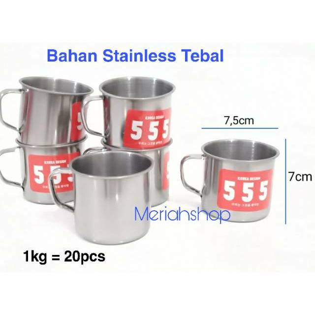 Cangkir Gelas  Mug Kopi  Teh  Stainless Kuat dan  Tebal 170ml 