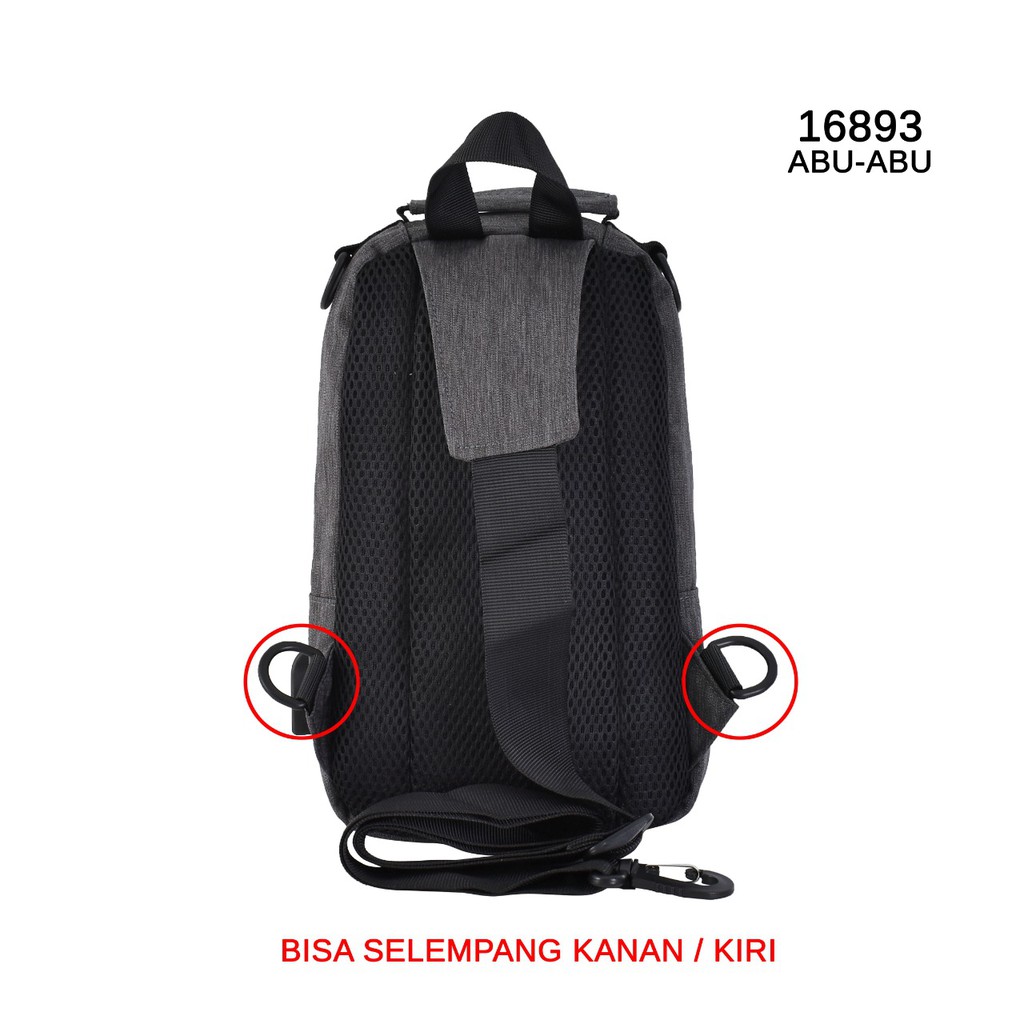 (Toko OB) Tas Murah Slingbag Fashion 16893 Tas Dada Stylish,Selempang Ransel(Free Kabel Extension USB)