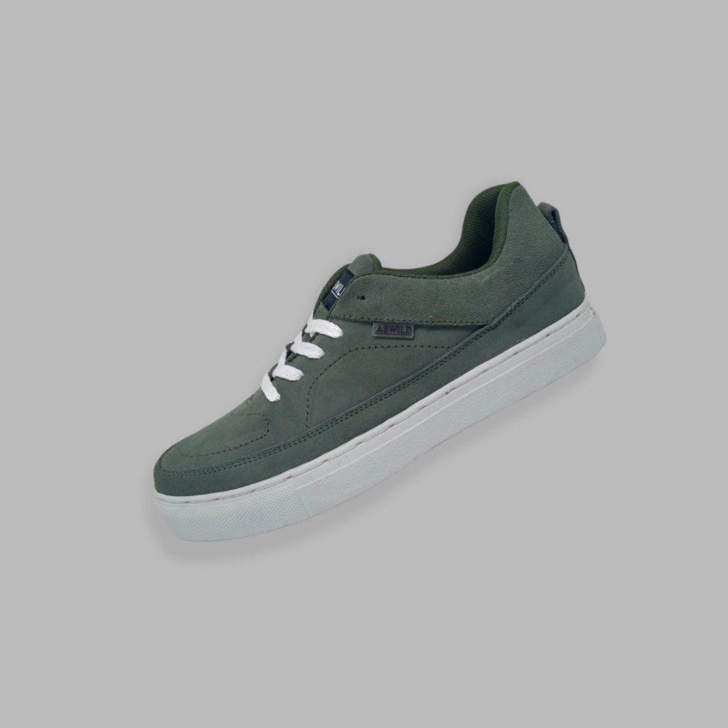 ASWILD Store - Sepatu Sneakers Low Cut Pria / Sepatu Skate - Putih Krem Army Type Gōkana