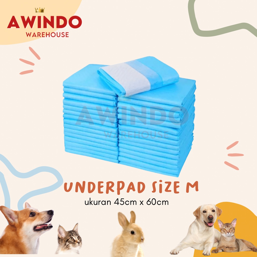 UNDERPAD SIZE M - Alas Pipis Pup Underpad Kucing Anjing Perlak Tatakan Pet Toilet Portable