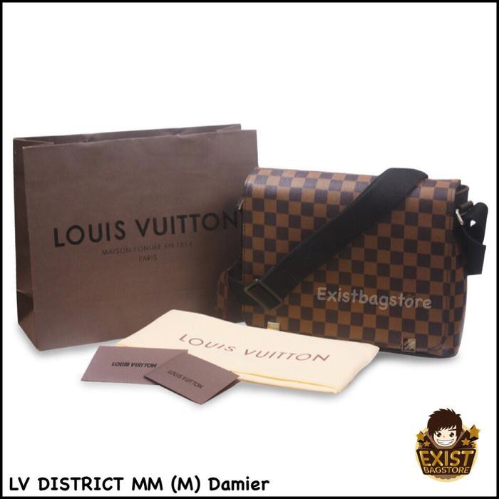 DISKON TAS COWOK LV DAMIER DISTRICT MM (M) MIRROR TAS IMPORT TAS PRIA LV 