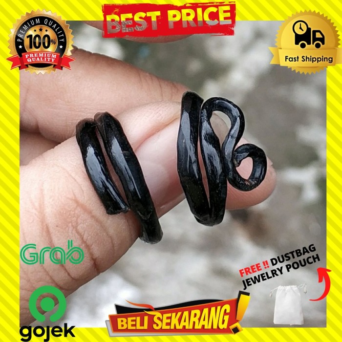 CINCIN AKAR BAHAR KAYU BAKAR ORI HITAM PRIA WANITA UNISEX PREMIUM C220