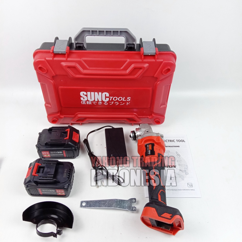 Mesin Gerinda Baterai Cordless Angle Grinder 98VF 98V  98 V SUNC TOOLS