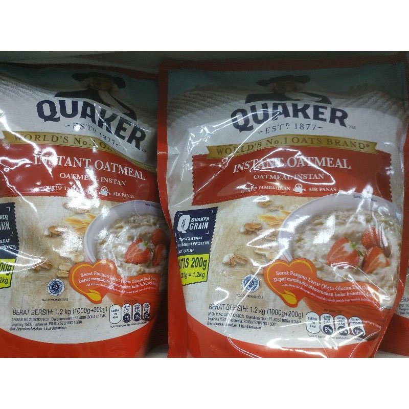 

Quaker Oat Instant Oatmeal Merah 1.2kg