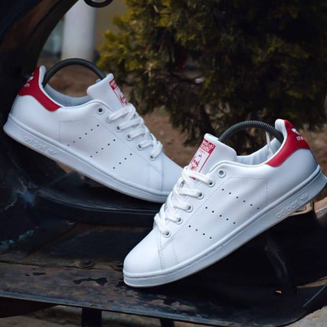 Adidas stan smith white red