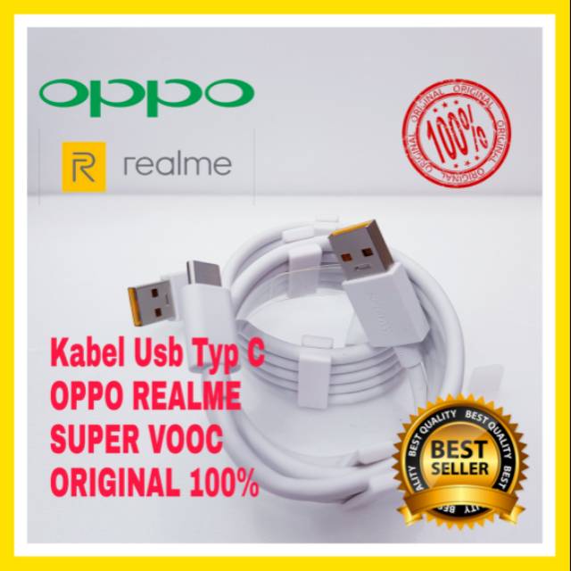 Kabel Charger Oppo Realme Super Vooc USB Type C  Kabel Data Usb Type C Vooc Flash Charger