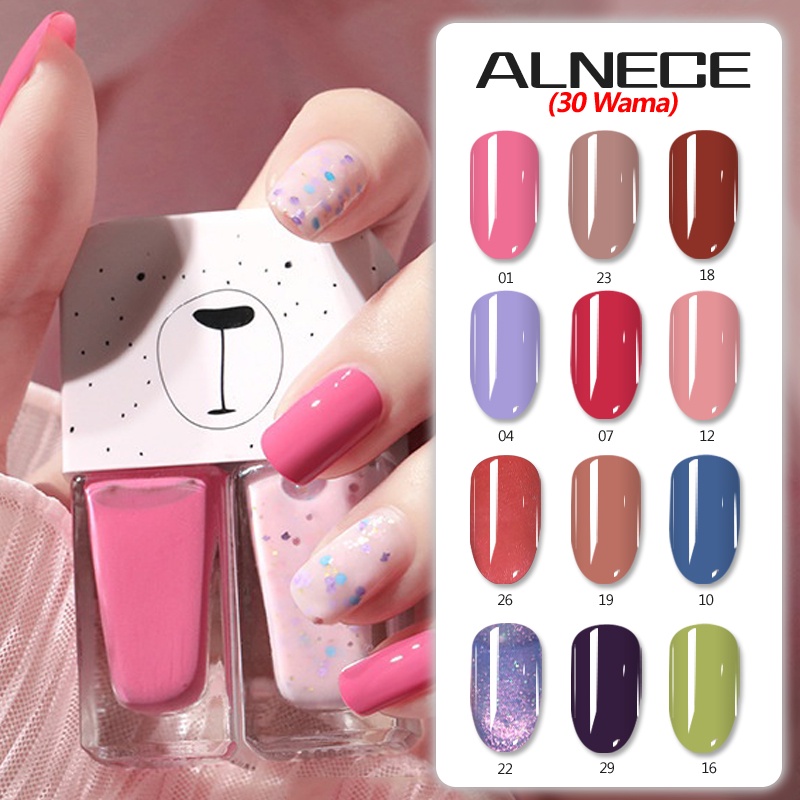 ALNECE 2IN1 kutek/kutek berminyak/kesehatan/30 warna/Cat Kuku muslimah Gel Nail polish