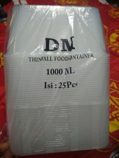 Thinwall 1000 Ml, Wadah Plastik, Lunch Box Plastik, Kemasan Makanan Plastik, Food Container