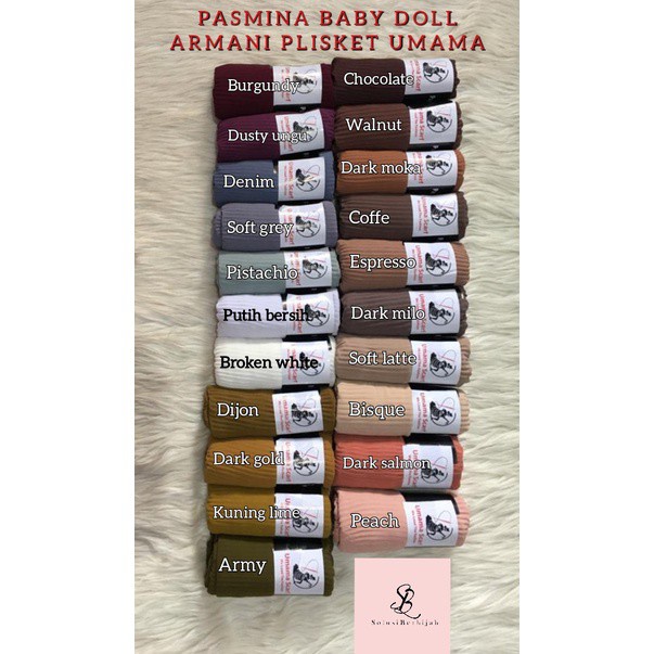 IDOLMART Kerudung Umama Polos Pashmina Plisket lidi ceruty baby Doll Umama Surabaya