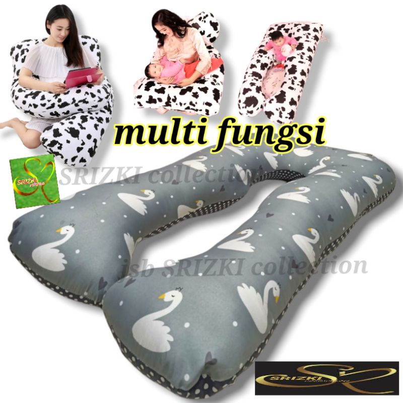 Bantal hamil [Bantal ibu hamil] JUMBO 120X75 2 sisi motif tebal tebal dan nyaman PLUS SARUNG bestseller free tas/bantal penyangga perut bumil