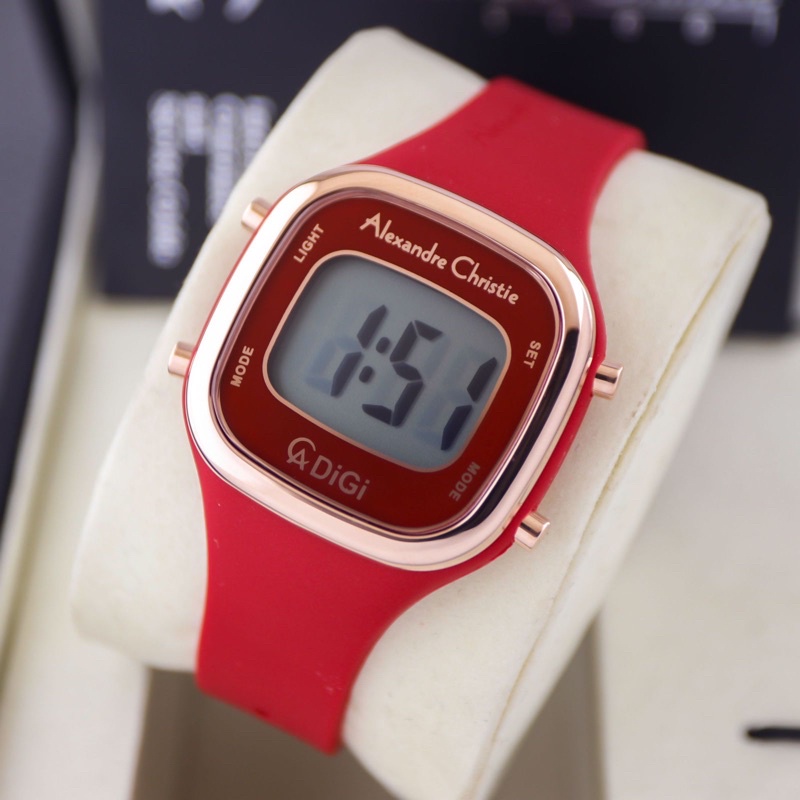 jam tangan original digital karet Alexandre Christie