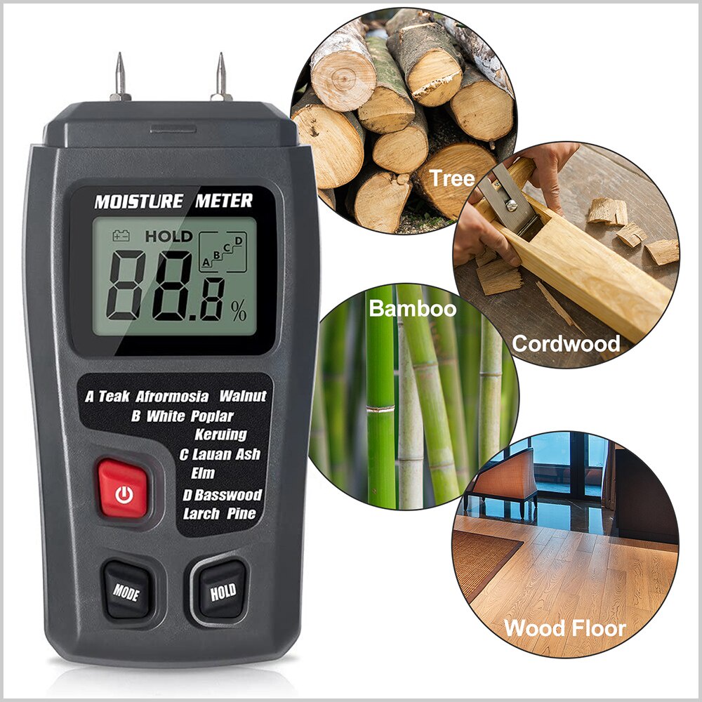 Wood Moisture Meter Kayu Kertas MT-10 Pengukur Kadar Air Paper LCD Display MT10 MT-10 EMT01