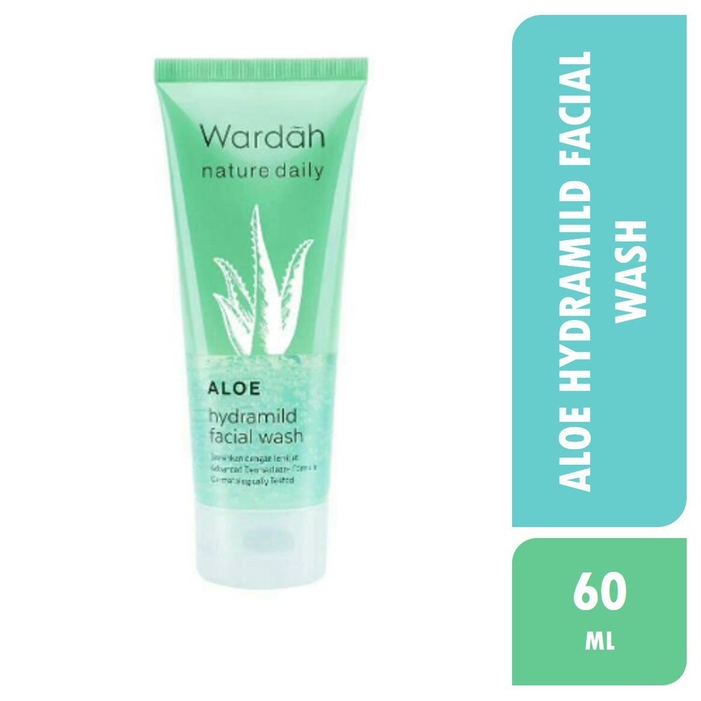 DOMMO - D8185 Wardah Nature Daily Aloe Hydramild Facial Wash - 60 &amp; 100ml