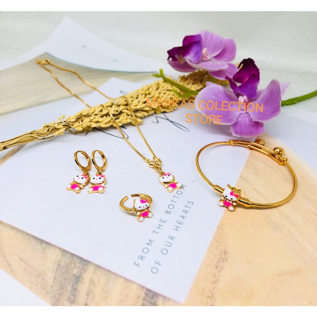 BISA COD Perhiasan Set Anak Kalung Anak Set - Hello Kitty random