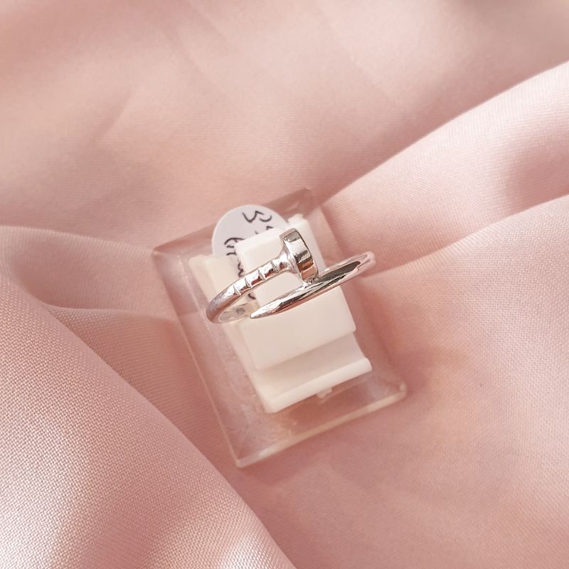 Cincin paku emas putih asli kadar 375