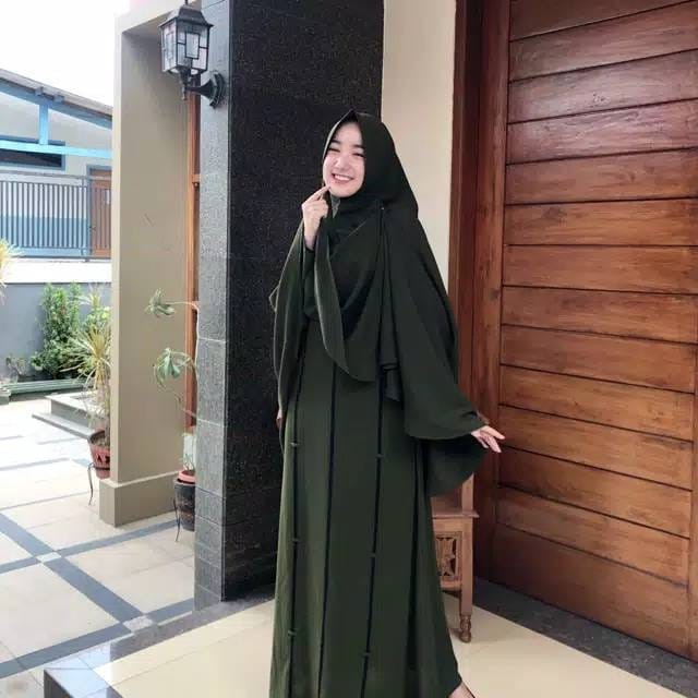 FMOS Syahla Dress Maxi Size S M L XL l Gamis Syar'i l Fashion Muslim Terbaru-5