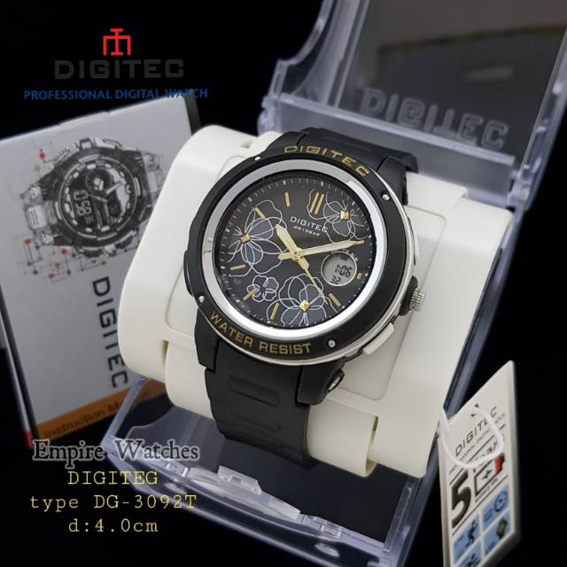 Jam Tangan Wanita Digitec DG3092T 3092 Cewek Analog Digital Dualtime Strap Rubber Kualitas Original 