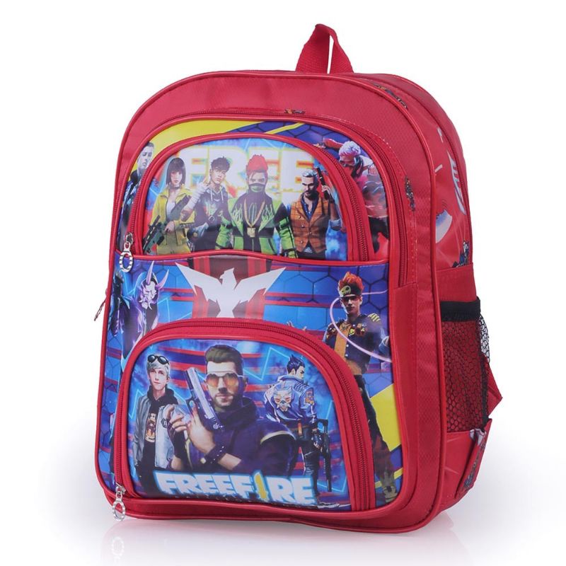 Tas Anak Sekolah PAUD TK SD Keren Karakter Alok Free Fire Booyah Merah | Tas Ransel Anak Laki | Tas Backpack Anak Cowok FF