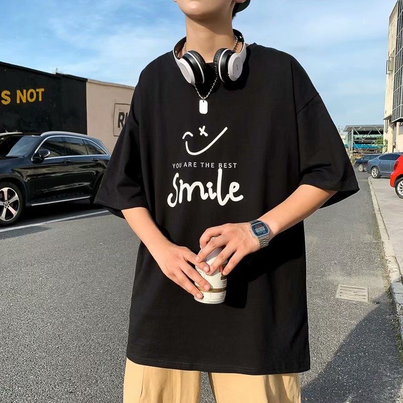 M - XXXXXL(6XL) Kaos BIGSIZE T Shirt SMILE Korean Style Harajuku Japanese Atasan Jumbo Unisex Cotton Combed Oversize