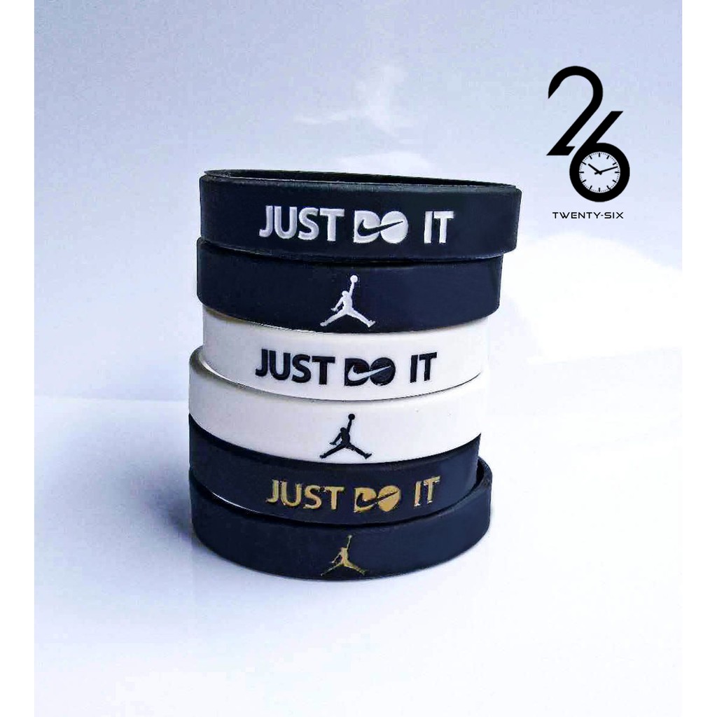 BRACELET TANGAN PRIA - GELANG KARET SPORT ORIGINAL JORDAN WHITE